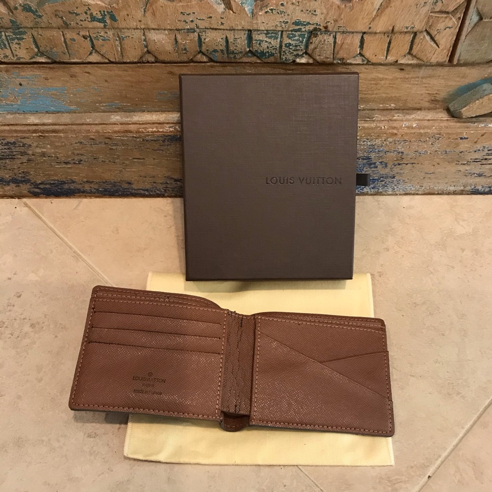 LOUIS VUITTON Monogram Wallet Bi-fold Multiple M60895 Brown Leather Vintage